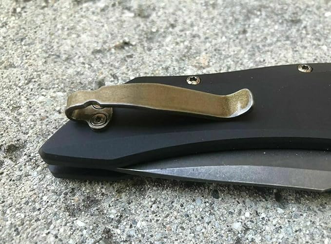 Copper Gold Titanium Deep Pocket Clip &amp Handle Screws Set Compatible with Kershaw Launch 1 Model 7100 Knife
