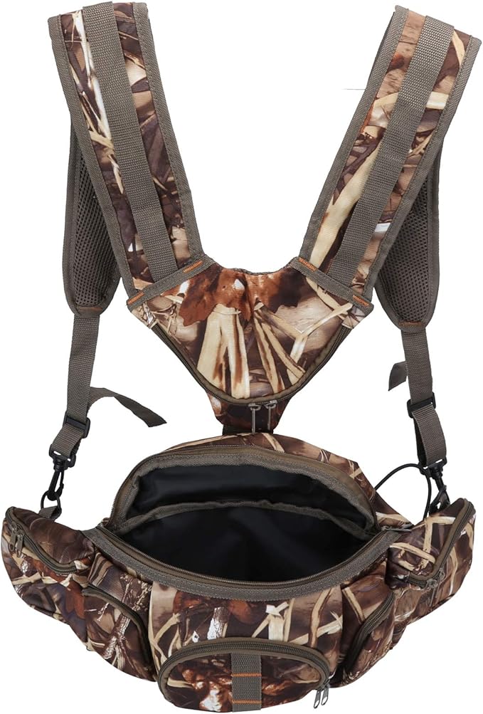 Pilipane Outdoor Hiking Backpack Waist Bag with Bottle Holder Camping Shoulder Bag Water Bottle Pack Ergonomic Lightweight Design for Sports Hiking Outdoor Activities Reed Flannel