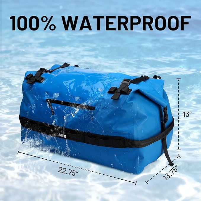 MIER Waterproof Duffel Bag Motorcycle Dry Bag Backpack Large Roll-Top Heavy Duty Dry Duffle Bags for Kayaking Camping Boating Gym Beach Cruise Ship 60L/80L