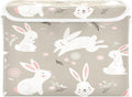 YETTASBIN Easter Bunny Storage Basket with Lid and Handles Large Collapsible Fabric Storage Bins Durable Storage Organizer for Shelves Closet Bedroom School Office Home Decor
