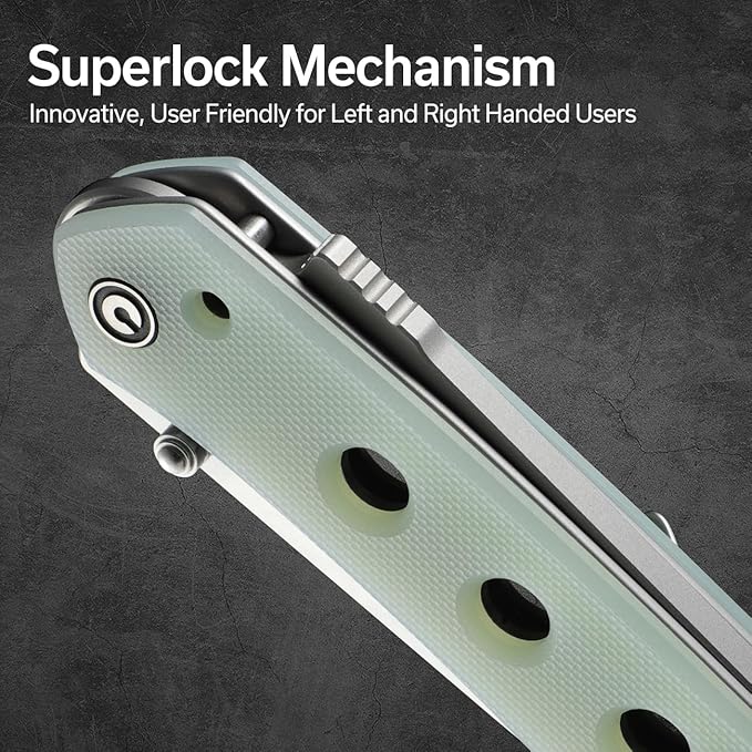 CIVIVI Vision FG Pocket Knife for EDC Superlock Folding Knife with 3.54 Reverse Tanto Nitro-V Blade G-10 Handle Ideal Gift for Men Women C22036-2