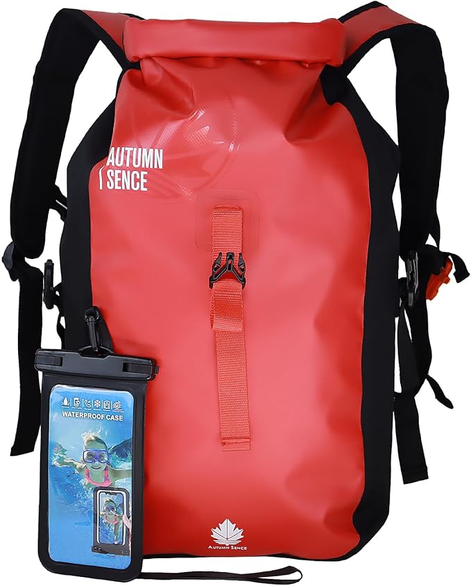 Dry Bags Waterproof BackpackWaterproof backpack for Water sportsboatingFloatinghiking camping and other outdoor activities 25L.(Red)
