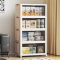 SAILUN 127Gal/508Qt Extra Large Stackable Storage Bins Folding Collapsible Storage Bins with a Lid Closet Organizers Blush White 28 W x 17 D x 61 H
