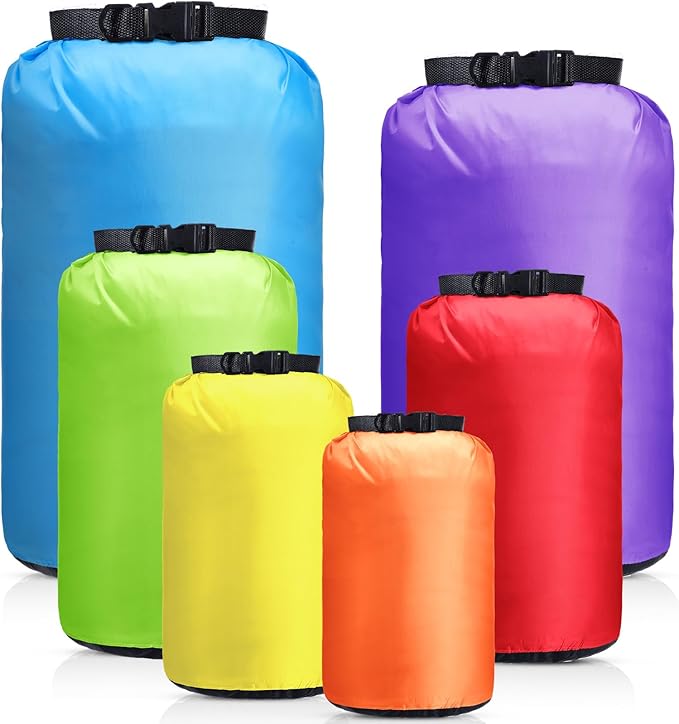 6 Pcs Waterproof Dry Bag Sack Lightweight Outdoor Dry Bags 35 L 20 L 15 L 10 L 5 L 3 L Waterproof Boat Bag for Kayaking Backpacking Hiking Camping Rafting(Fluorescent Color)