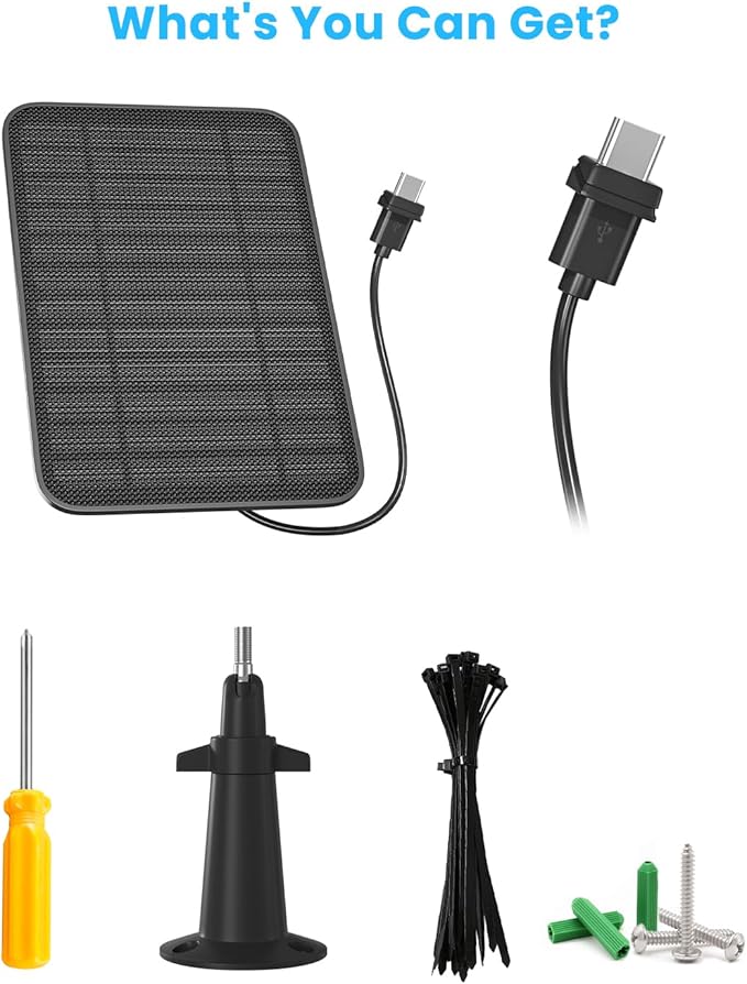 5W Solar Panel Compatible with Blink Outdoor 4(4th Gen)/Outdoor 2K+ Camera Solar Panel Charger for Blink Camera with 13.1ft Cable Rubber Plug IP65 Weatherproof Includes Secure Wall Mount 2 Pack