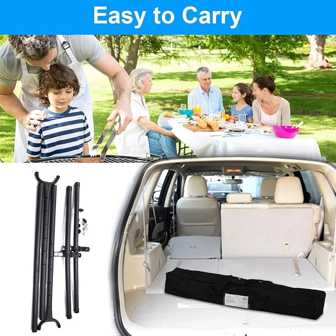 9ft Hammock Stand Portable Heavy Duty 2 Person Steel Stand Only for Outdoor Patio Backyard Indoor Bedroom with Carrying Case Weather-Resistant Finish Swing Stand 450LBS Weight Capacity Black