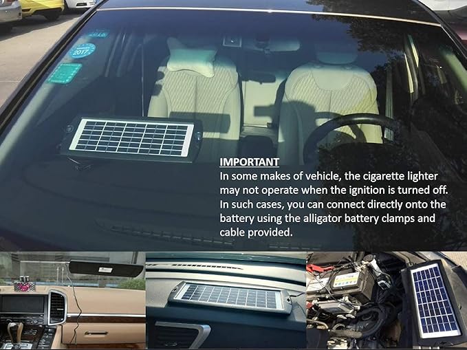 Sunway Solar Car Battery Trickle Charger &amp Maintainer 12V Solar Panel Power Kit Portable Backup for Car Automotive RV Marine Boat Motorcycle Truck Trailer Tractor Powersports Snowmobile Farm Equip
