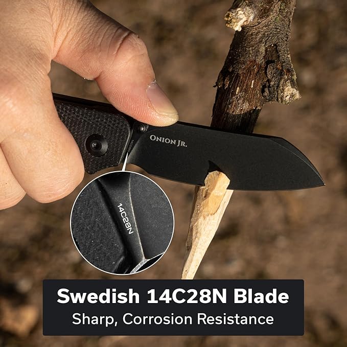 CIVIVI Crabby Pocket Knife EDC Folding Knife for Men Women with Swedish 14C28N Blade Contoured Micarta Handle Designed by Ken Onion Jr. C24055-3