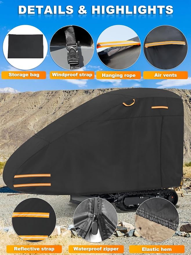 Mini Excavator Cover Fits 2000-3000 lbs Models 420D Waterproof Zippered Excavators Cover Compatible with Kubota K008-3/Bobcat E10/CAT 300.9D/Takeuchi TB210R UV Dust Snow Rain Protection Small