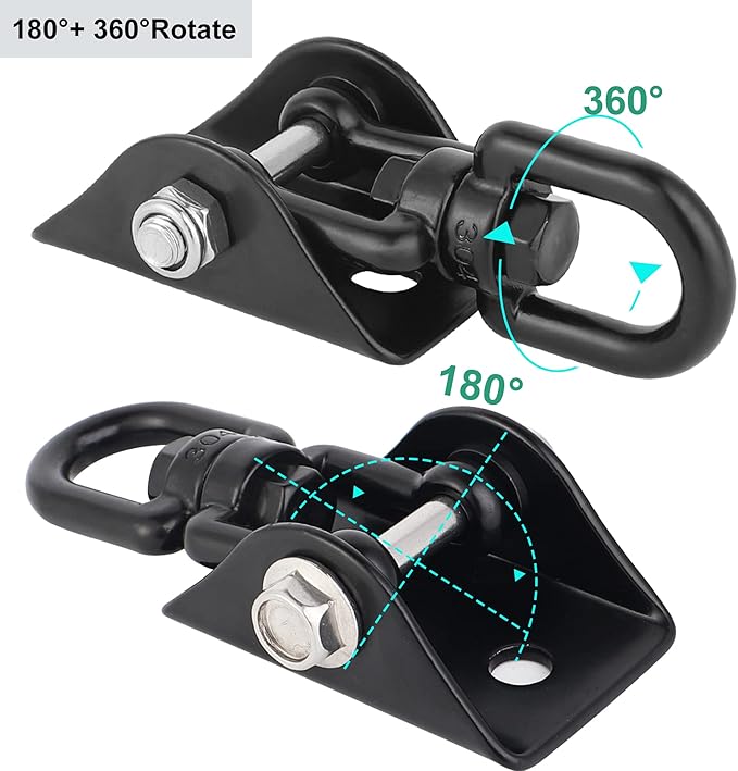 Porch Swing Hanging Kit 360°Rotating 1200 lb Capacity Hanger for Porch Swing Hammocks Swing Chair (2 Pack)