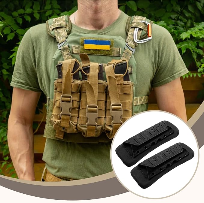 2-Pack Shock-Absorbing Shoulder Pads for 2-Inch Straps Breathable Mesh Cushions for Tactical Vests Backpacks &amp Hiking Gear