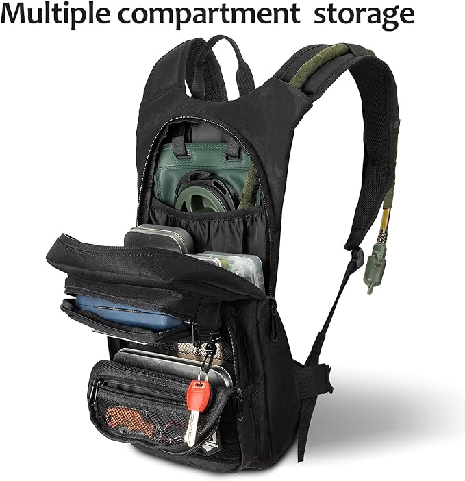 Hydration Backpack Tactical with 3l TPU Water Bladder: Hiking MOLLE Military Day Bag for Hunting for Men Women