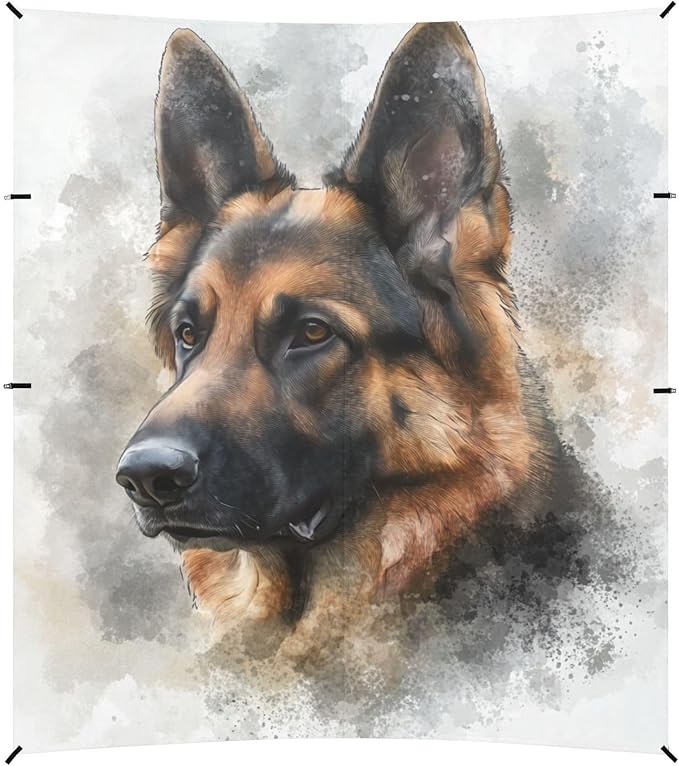 ALAZA Watercolor Painting The Portrait of A German Shepherd Dog Beach Tent Sun Shelter Portable Canopy Sunshade for Outdoor Camping Picnics Backyard Fun 10x9 ft
