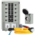 50 Amp Generator Transfer Switch Kit10-Circuits12000W Indoor&ampOutdoorNEMA 3R Include 10 Foot Cord and 50 Amps Inlet Box Easy to Install5 Years Warrnaty