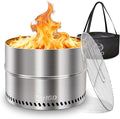 HGD 20 inch Smokeless Firepit Outdoor Portable Smokeless Fire Pit for Camping with Travel Bag Stainless Steel Wood Burning Stove for Backyard &amp Patio Easy Setup &amp Compact Storage