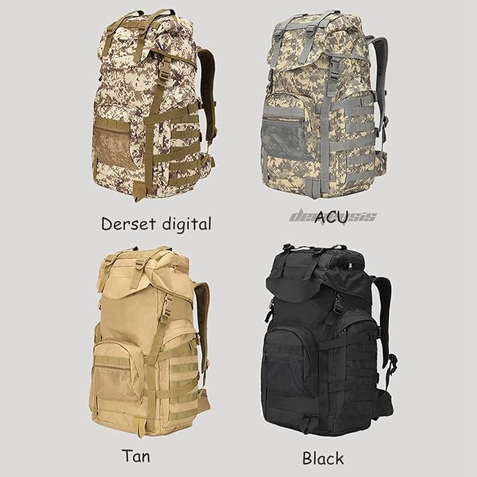 50L Military Tactical Backpack Outdoor Trekking Camping Army Backpack Large Capacity Airsoft Combat Training Molle Bags (acu)