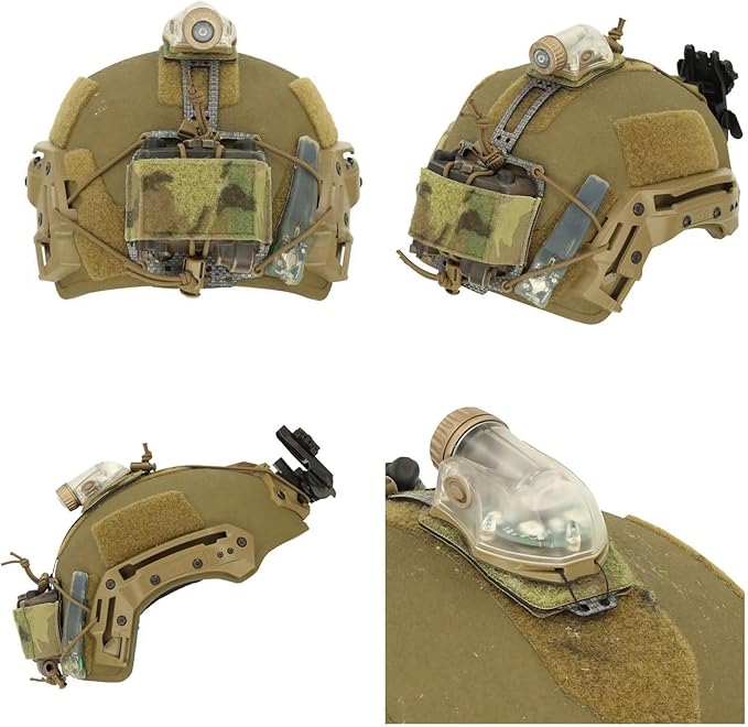 Tactical Helmet Battery Pouch Battery Storage Holder Pack with Hook and Loop Counterweight Bag for Airsoft Helmet