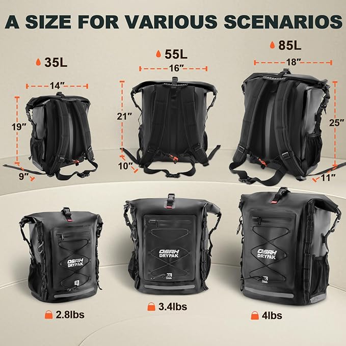 OSAH DRYPAK 35L &amp 55L Waterproof Backpack