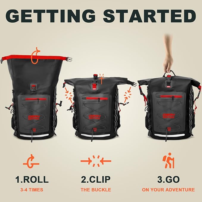 OSAH DRYPAK Waterproof Backpack Dry Bag 25L/35L/55L/85L – Heavy Duty Roll-Top Hiking Backpack Sack Keeps Gear Dry for Travel Kayaking Boating Camping Rafting and Fishing