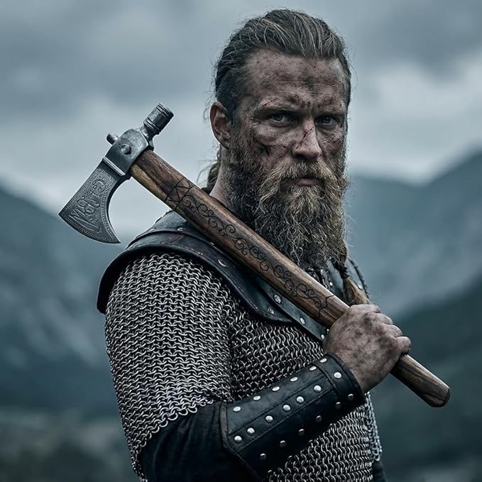 Custom Handmade Viking Axe - 1095 High Carbon Steel Bearded Axe Camping Tomahawk Axe Camping Axes and Hatchets Tomahawk Axe Axes with Sheath