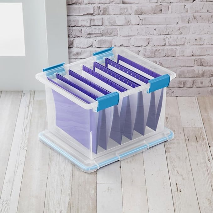 Sterilite 16-Pack Gasket Box Weather-Resistant Storage Bins with Latching Lids 32 Quart - Heavy-Duty Organizing Containers for Closet Bathroom and Office