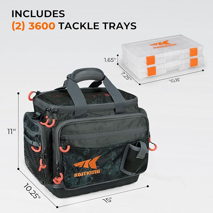 KastKing Fishing Gear &amp Tackle Bags - Saltwater Resistant Fishing Bags - Fishing Tackle Storage Bags