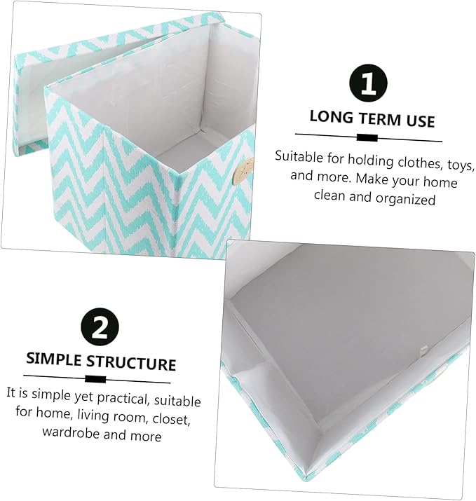 Unomor Convenient Foldable Fabric Storage Box for Clothes Towels and Shoes Multi-functional Organizer Container with Lids for Home Use Pattern