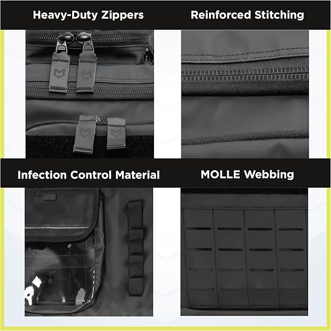 MERET OMNI™ PRO X Tactical Medical Backpack – Modular Trauma First Aid Kit Bag for EMS EMT &amp First Responders MOLLE Medical Gear Organizer with Infection Control Material Tactical Black