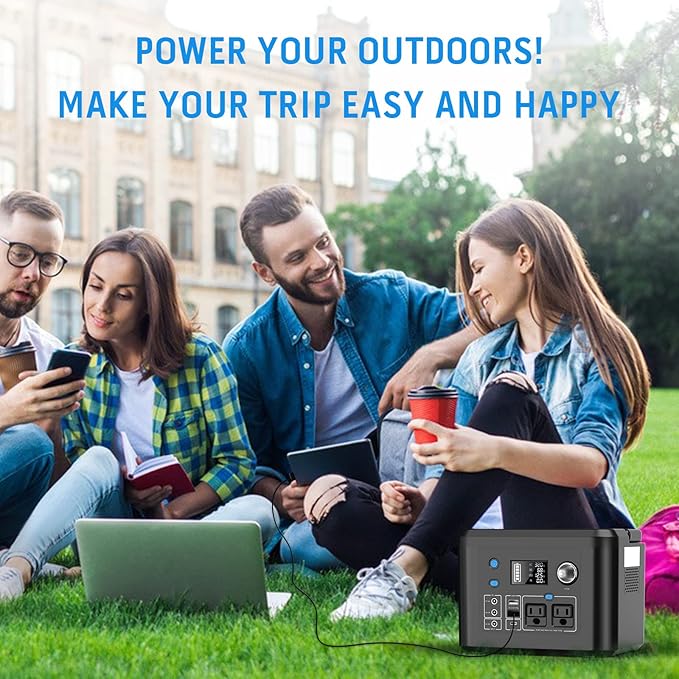 Portable Power Station 350W Powkey 260Wh/70000mAh Backup Lithium Battery 110V Pure Sine Wave Power Bank with 2 AC Outlets Portable Generator for Outdoors Camping Travel Hunting Emergency
