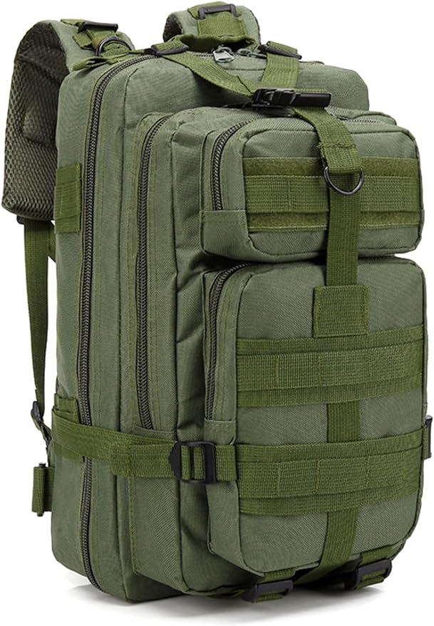 Men's 35L Hiking Backpack Oxford Cloth Outdoor Tactical Rucksack Large Capacity Camping Travel Daypack Duffel Bag (Green)