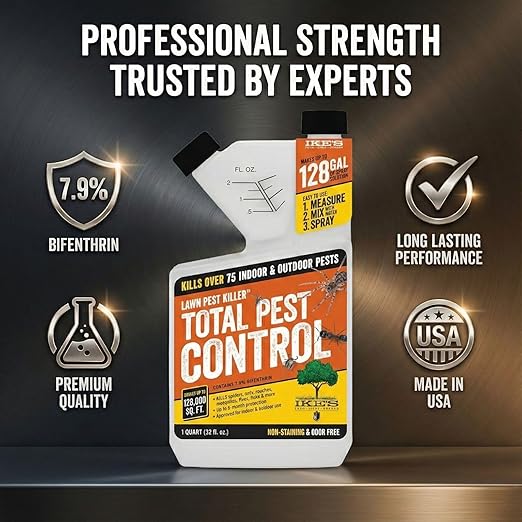 Ike's Pest Control Concentrate - 7.9% Bifenthrin Indoor/Outdoor Insect Killer - Quart - Liquid