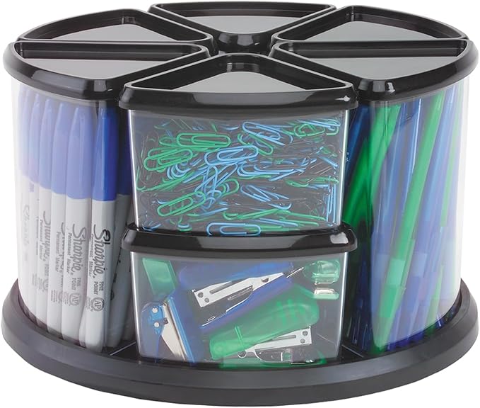 DEFLECT-O Carousel Organizer Set 3 and 6 Canisters (39010104) blackclear