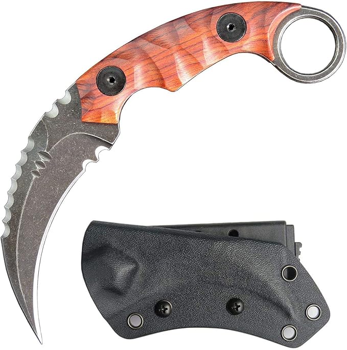 Ccanku C1691 Fixed Blade Knife D2 Steel G10 Handle 4 InchesOutdoor Survival Claw Teeth KnifeCamping EDC Tools Kydex Sheaths … …