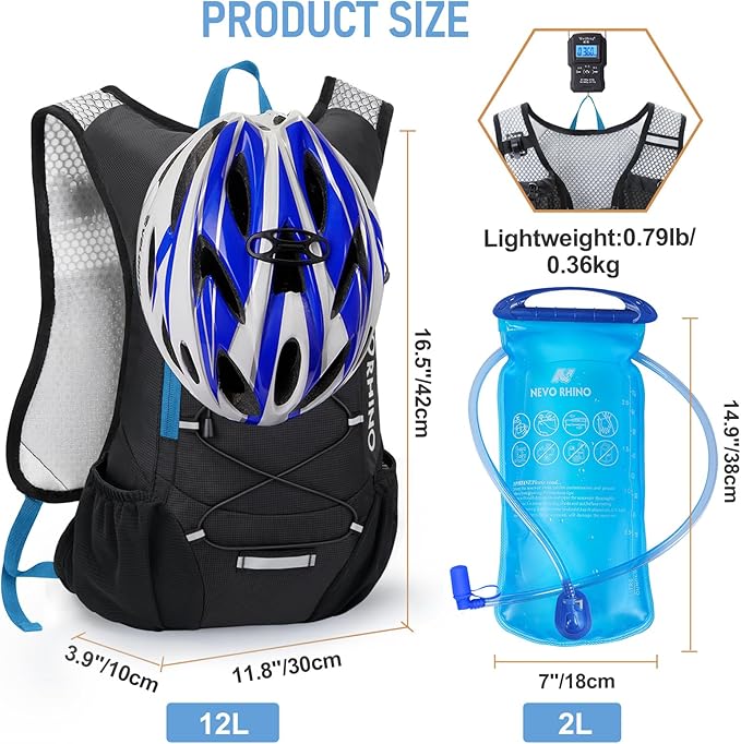 Lightweight Hydration Backpack Running Backpack with 2L Water Bladder Hydro Water Daypack for Cycling Hiking Rave for Men Women
