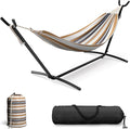 Sorbus 2-Person Hammock with Stand – 60 Cotton Blend Bed Heavy Duty 450lbs Capacity Portable with Carrying Case – for Garden Patio Outdoor Camping Gifts – Washable