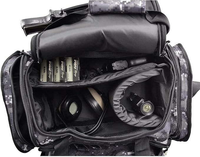 Explorer Large Padded Deluxe Tactical Range Bag Rangemaster Gear Tactical Assault Sling Pack Range Shoulder Camera Bag Modular(Black Camo Color)