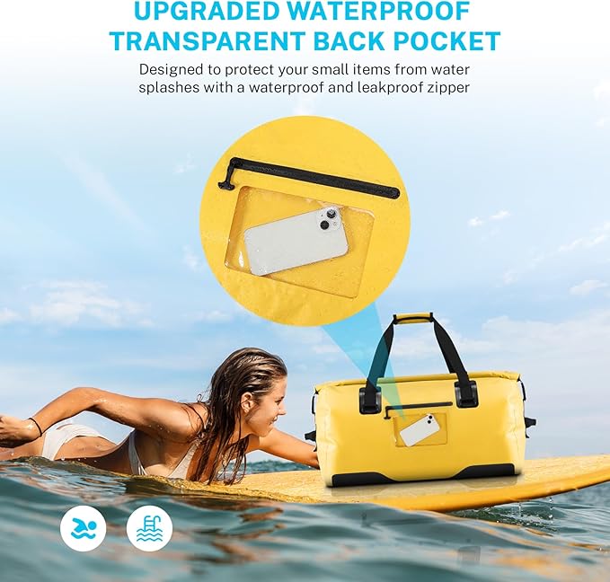 Gonex 40L 60L 80L Extra Large Waterproof Duffle Travel Dry Duffel Bag Heavy Duty Bag with Durable Straps &amp Handles for Kayaking Paddleboarding Boating Rafting Fishing