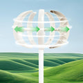 Wind Turbine Generators Kit 12/24V 600W Lantern 5-Blade Vertical Axis Wind Turbine Generator with Axis Controller (12V)