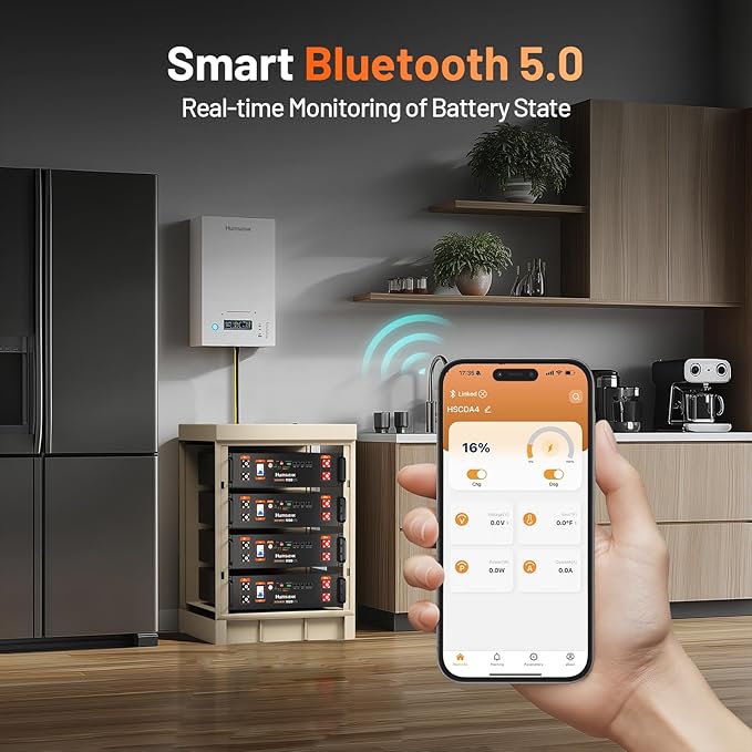 HumsiENK 48V 100Ah LiFePO4 Lithium Battery Bluetooth | UL1973 Tested | 3U Server Rack with Active Balancing &amp BYD Cells Max 5120Wh &amp 100A BMS for Off-Grid Solar System Backup Home Energy St