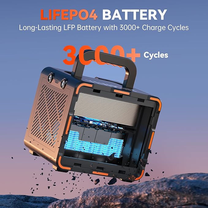 300W Portable Power Station Solar Generator 259Wh 70000mAh LiFePO4 Battery with 65W USB-C PD&ampPure Sine Wave AC Solar Charging for CampingHome BackupEmergency Power(SOS Light &amp LCD Displa