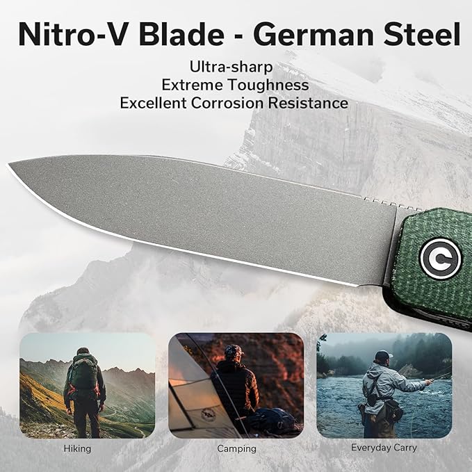 CIVIVI Sendy 3 In 1 Multitool Pocket Knife With Tweezers and Toothpick Ben Petersen designed Folding Knife for EDC Camping Daily Use Perfect Gifts for Men Women C21004A-1