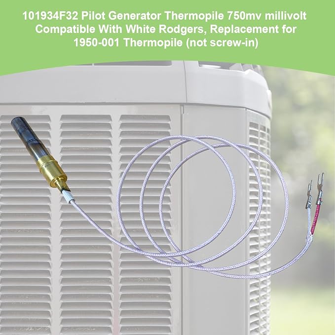 101934F32 White Rodgers Pilot Generator Thermopile 750mv millivolt Compatible With White Rodgers Replacement for 1950-001 Thermopile