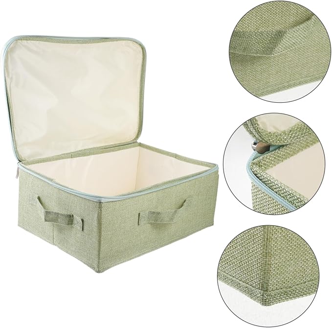 STOBAZA Clothes Storage Case Lock Fabric Storage Organizer Bins Space-saving Stylish Home Organizer