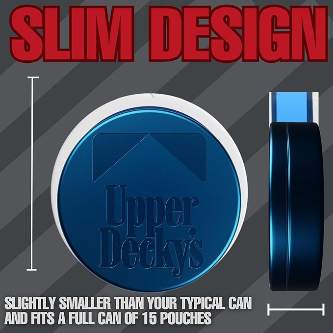 ZPACK Metal Pouch Can | Upper Deckys | Premium Aircraft-Grade Aluminum Container with Magnetic Closure | Slim EDC Pocket Tin | Carved Engraved Design | (Electric Blue)