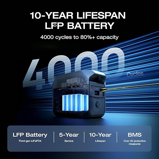 EF ECOFLOW Solar Generator Delta 3 with 160W Solar Panel 1024Wh Portable Power Station LFP Battery 1800W AC/100W USB-C Output Full Charge in 56 Min for Home Backup Power Camping &amp RVs