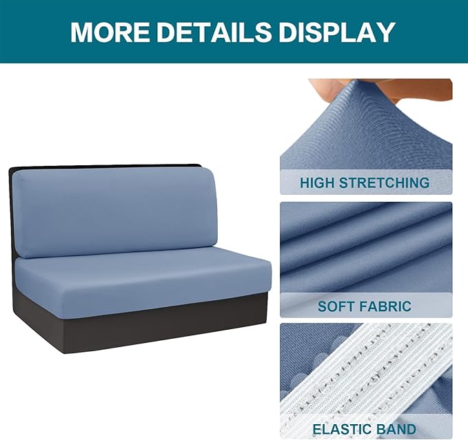 KRFOONN RV Dinette Cushion Covers Waterproof Camper Cushions Cover Replacement Couch Cushion Slipcovers Washable RV Bench Seat Covers for Travel Trailer Couch (2 Backrest Cover &amp 2 Bench Cover W0