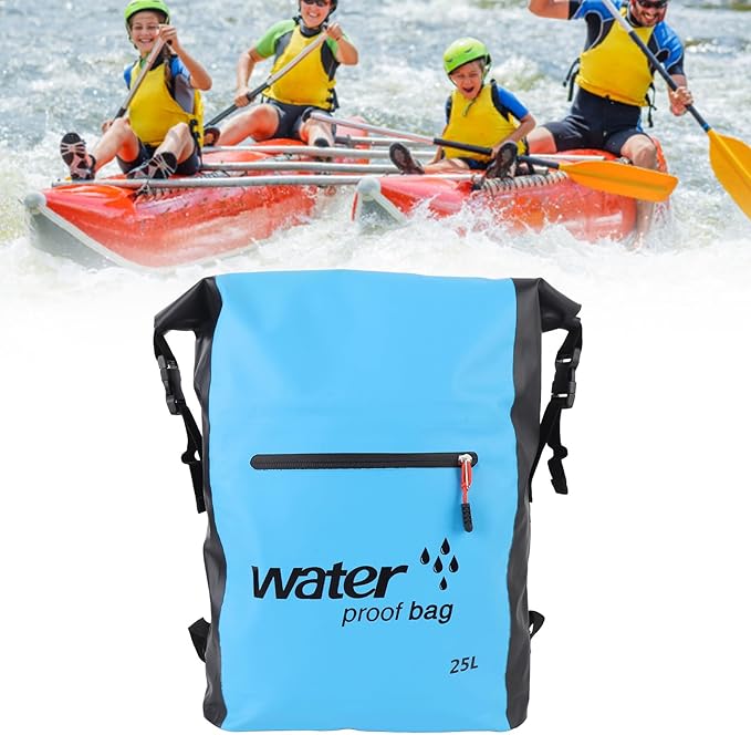 Alomejor 25L Dry Bag Kayaking Camping Drifting with Shoulder Strap Wet Dry Separation Design High Grade PVC Material for Outdoors (Blue)