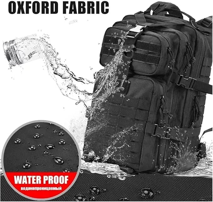 PURYN Tactical Nylon Backpack Camping Travel Fishing Bag Waterproof Men Large Capacity Travel Hunting Backpack(C)