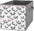 Collapsible Storage Cube with Handles Pandas Animal Space-Saving Foldable Organizer Bin for Bookshelf Cabinet Perfect for Small Apartments &amp Dorms