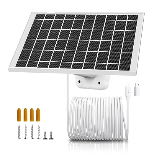 3-Pack Solar Panel Camera Charger Fit for Eufycam 3/3C s300/22 Pro 2C 2C Proc210s330s340e340 E Eufy E20 E40/L20/L40/S40/4G Security Camera Micro USB Type-C 10FT Charging Cable